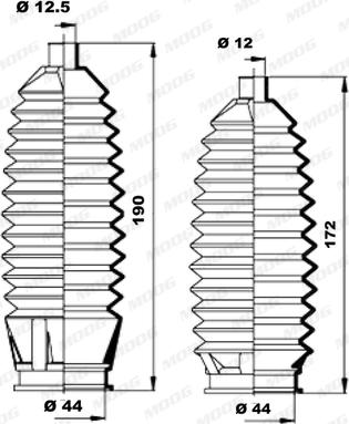 Moog K150185 - Комплект маншон, кормилно управление vvparts.bg