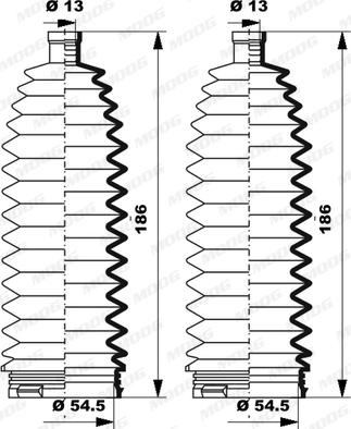 Moog K150253 - Комплект маншон, кормилно управление vvparts.bg