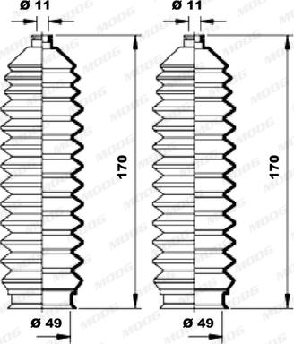 Moog K150202 - Комплект маншон, кормилно управление vvparts.bg