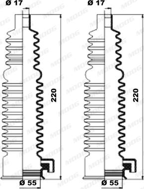 Moog K150218 - Комплект маншон, кормилно управление vvparts.bg