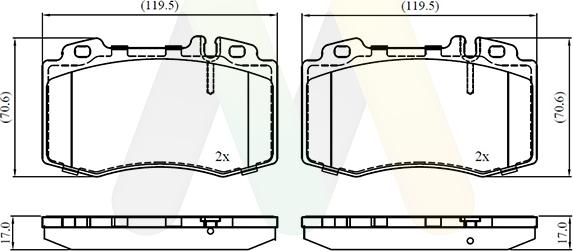 Motaquip LVXL1073 - Комплект спирачно феродо, дискови спирачки vvparts.bg