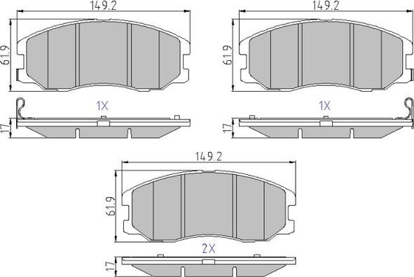 Motaquip LVXL1345 - Комплект спирачно феродо, дискови спирачки vvparts.bg