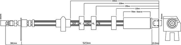 Motaquip VBH809 - Спирачен маркуч vvparts.bg