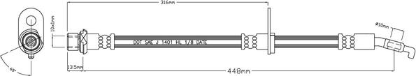 Motaquip VBJ185 - Спирачен маркуч vvparts.bg