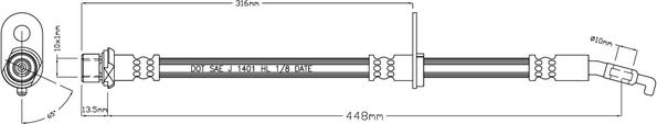 Motaquip VBJ186 - Спирачен маркуч vvparts.bg