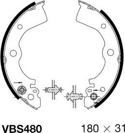 Motaquip VBS480 - Комплект спирачна челюст vvparts.bg