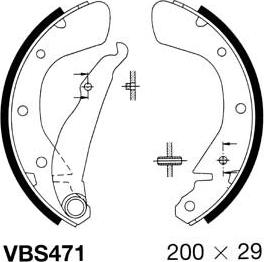 Motaquip VBS471 - Комплект спирачна челюст vvparts.bg