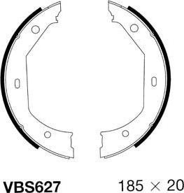 Motaquip VBS627 - Комплект спирачна челюст, ръчна спирачка vvparts.bg