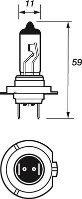 Motaquip VBU499 - Крушка с нагреваема жичка, фар за дълги светлини vvparts.bg