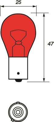 Motaquip VBU584 - Крушка с нагреваема жичка, стоп светлини / габарити vvparts.bg