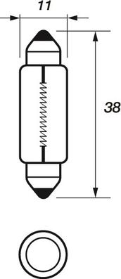 Motaquip VBU272 - Крушка с нагреваема жичка, светлини на рег. номер vvparts.bg