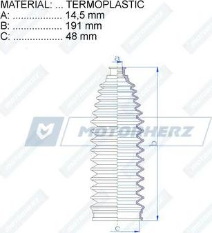 Motorherz RDZ0481MG - Маншон, кормилно управление vvparts.bg