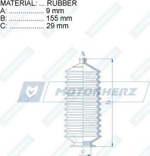 Motorherz RDZ0003MG - Маншон, кормилно управление vvparts.bg