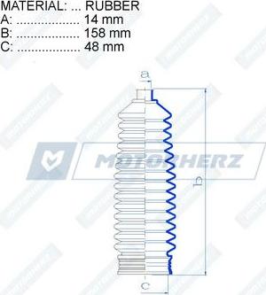 Motorherz RDZ0304MG - Маншон, кормилно управление vvparts.bg