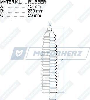 Motorherz RDZ0337MG - Маншон, кормилно управление vvparts.bg