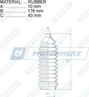 Motorherz RDZ0266MG - Маншон, кормилно управление vvparts.bg