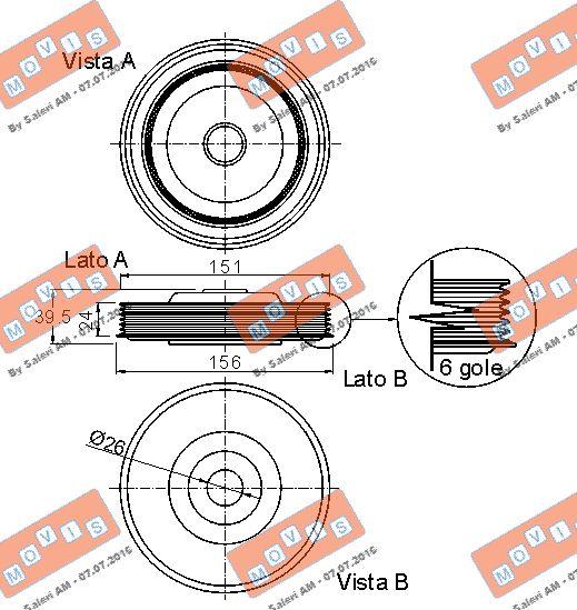 MOVIS AST9093 - Ремъчна шайба, колянов вал vvparts.bg