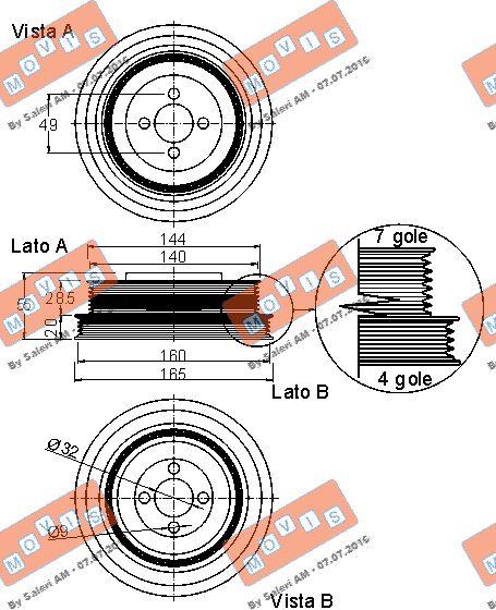 MOVIS AST9050 - Ремъчна шайба, колянов вал vvparts.bg