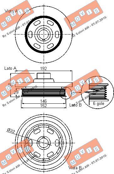 MOVIS AST9252 - Ремъчна шайба, колянов вал vvparts.bg