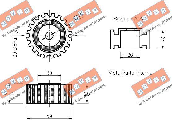 MOVIS AST1605 - Паразитна / водеща ролка, зъбен ремък vvparts.bg