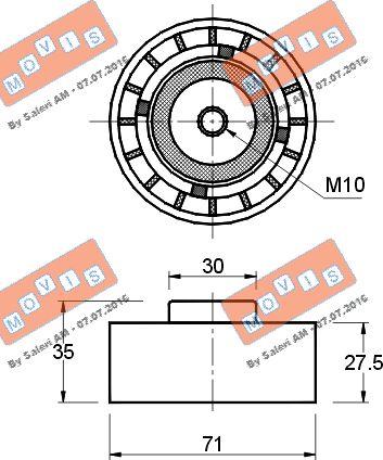 MOVIS AST1198 - Паразитна / водеща ролка, зъбен ремък vvparts.bg