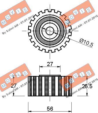 MOVIS AST1185 - Паразитна / водеща ролка, зъбен ремък vvparts.bg