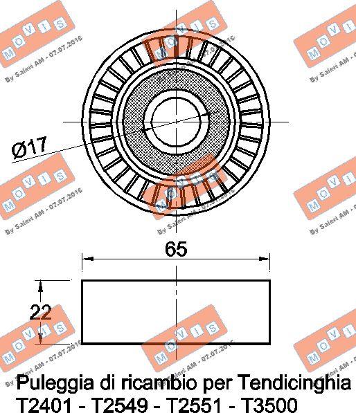 MOVIS AST1897 - Паразитна / водеща ролка, пистов ремък vvparts.bg