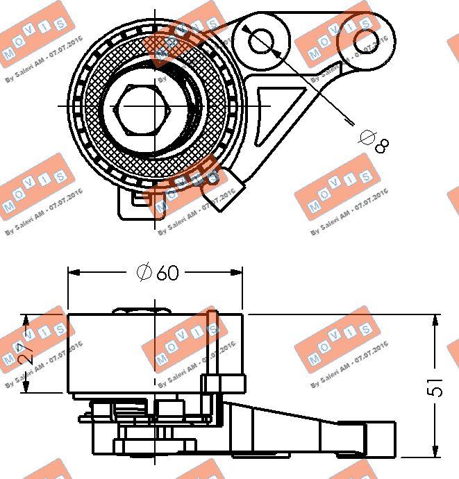 MOVIS AST1834 - Обтяжна ролка, ангренаж vvparts.bg