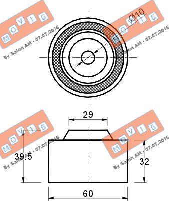 MOVIS AST1395 - Паразитна / водеща ролка, зъбен ремък vvparts.bg