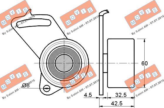 MOVIS AST1338 - Обтяжна ролка, ангренаж vvparts.bg