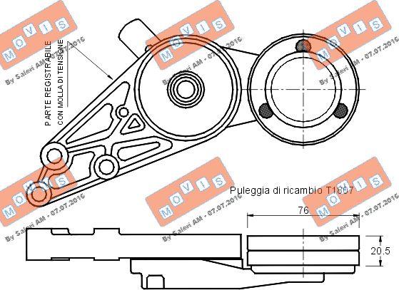 MOVIS AST1376 - Ремъчен обтегач, пистов ремък vvparts.bg