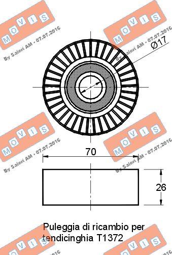 MOVIS AST1373P - Паразитна / водеща ролка, пистов ремък vvparts.bg