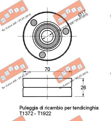 MOVIS AST1373 - Паразитна / водеща ролка, пистов ремък vvparts.bg