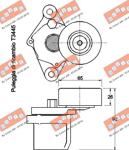 MOVIS AST3455 - Ремъчен обтегач, пистов ремък vvparts.bg