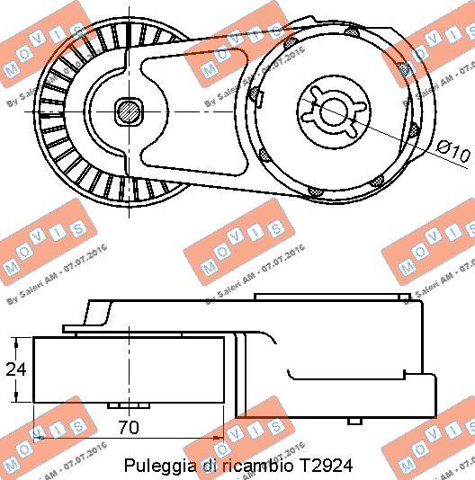 MOVIS AST3405 - Ремъчен обтегач, пистов ремък vvparts.bg