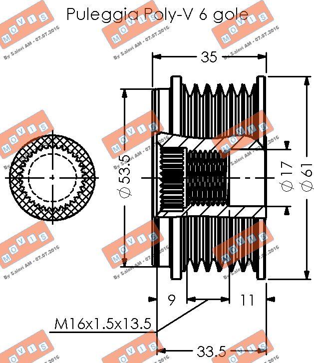 MOVIS AST3402 - Ремъчна шайба, генератор vvparts.bg