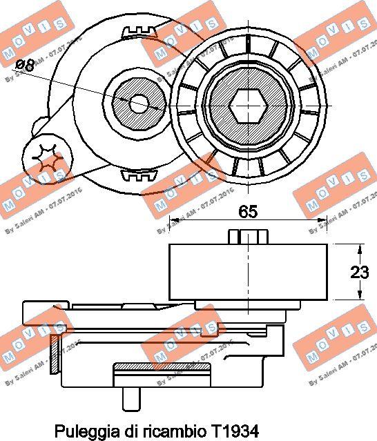 MOVIS AST3482 - Ремъчен обтегач, пистов ремък vvparts.bg