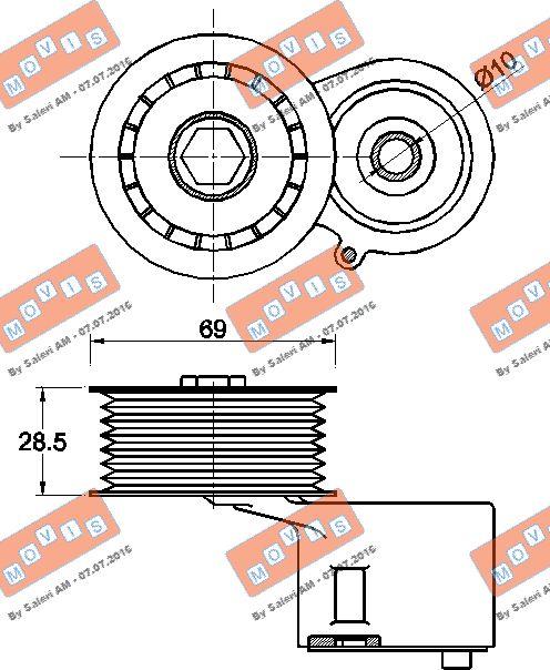 MOVIS AST3434 - Ремъчен обтегач, пистов ремък vvparts.bg