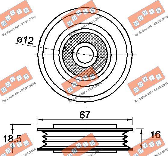 MOVIS AST3593 - Паразитна / водеща ролка, пистов ремък vvparts.bg