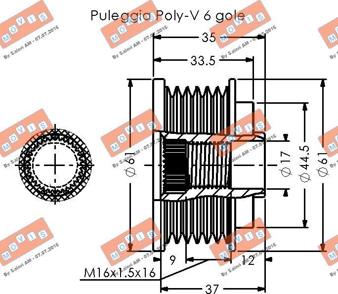 MOVIS AST3569 - Ремъчна шайба, генератор vvparts.bg