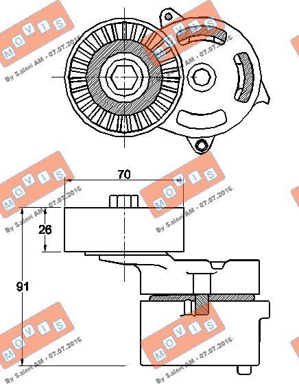 MOVIS AST3562 - Ремъчен обтегач, пистов ремък vvparts.bg