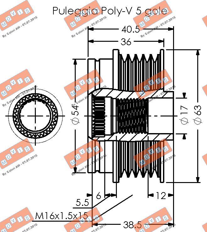 MOVIS AST3507 - Ремъчна шайба, генератор vvparts.bg