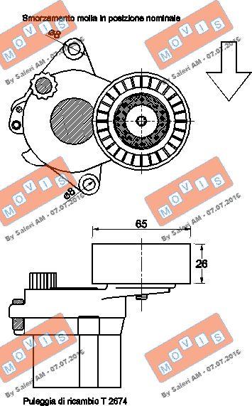 MOVIS AST3575 - Ремъчен обтегач, пистов ремък vvparts.bg