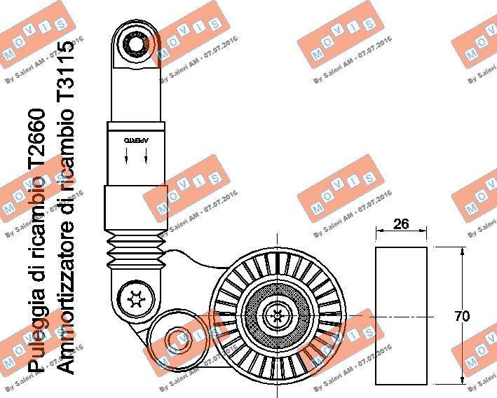 MOVIS AST3606 - Ремъчен обтегач, пистов ремък vvparts.bg