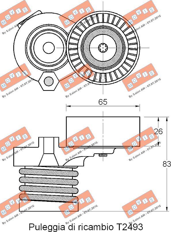 MOVIS AST3672 - Ремъчен обтегач, пистов ремък vvparts.bg