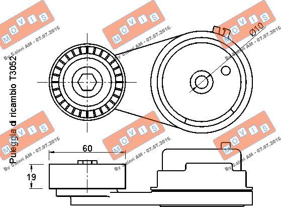 MOVIS AST3051 - Ремъчен обтегач, пистов ремък vvparts.bg