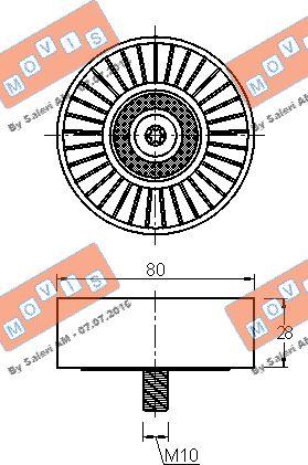 MOVIS AST3026 - Паразитна / водеща ролка, пистов ремък vvparts.bg