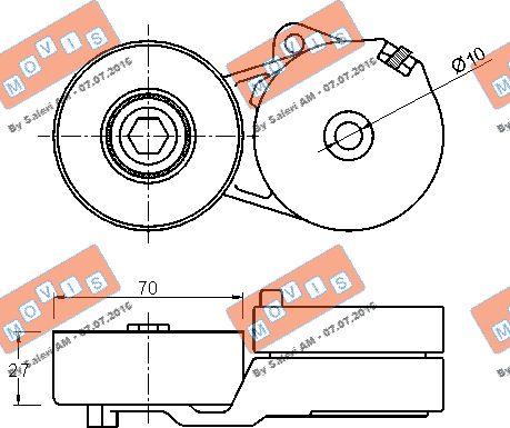 MOVIS AST3071 - Ремъчен обтегач, пистов ремък vvparts.bg