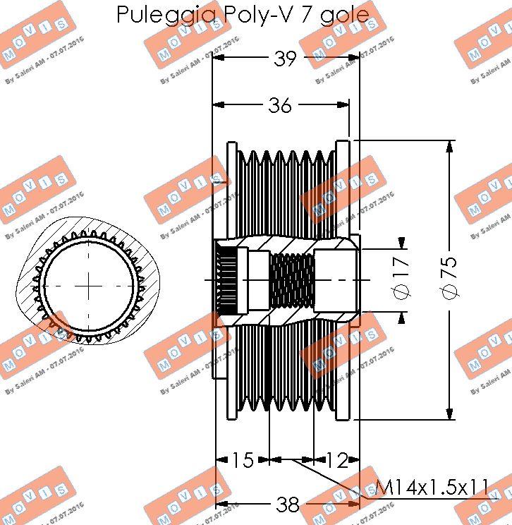 MOVIS AST3361 - Ремъчна шайба, генератор vvparts.bg