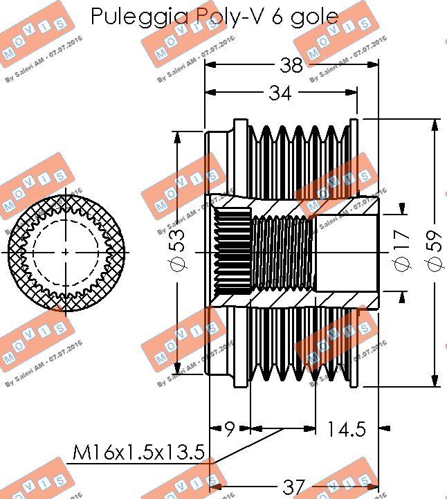 MOVIS AST3388 - Ремъчна шайба, генератор vvparts.bg